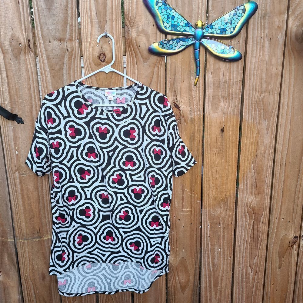 Disney Minnie Mouse Geometric Preppy Print Oversized Tunic Top Women's XS Lularo
